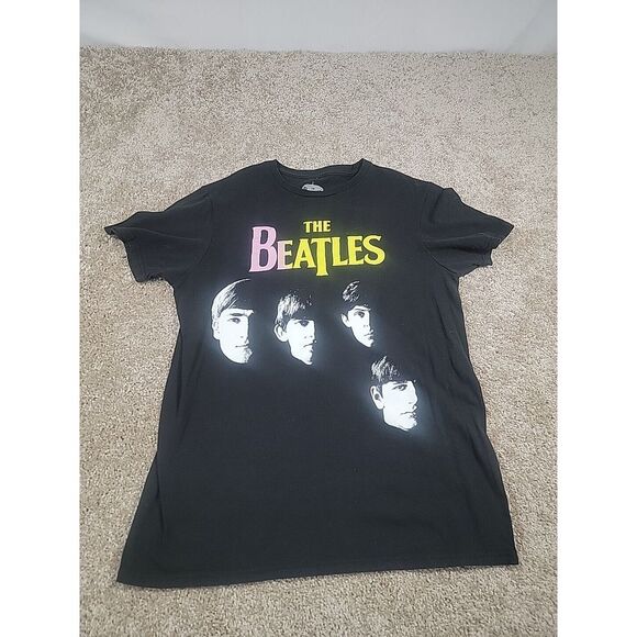 The Beatles Logo Black T Shirt Official Beatles Apple‎ Corps Ltd Size M - Picture 1 of 5